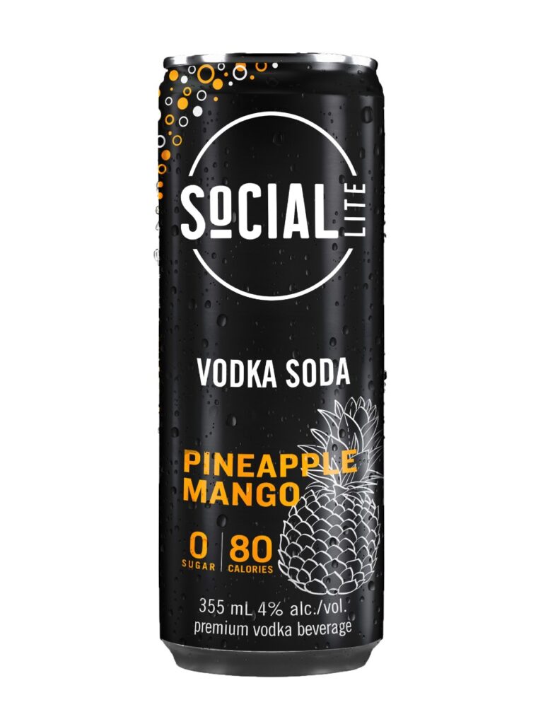 social lite vodka soda, low calorie alcoholic drinks